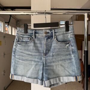 White House Black Market Shorts Womens 4 Blue Denim High-Rise Light Wash Cuffed